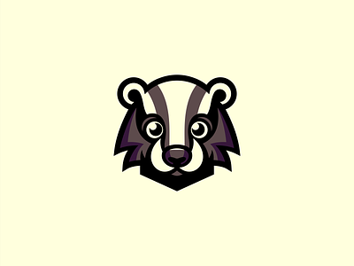 Badger Logo animal badger branding cartoon cute design face icon identity illustration kids logo mark mascot nature original sports symbol symmetry vector