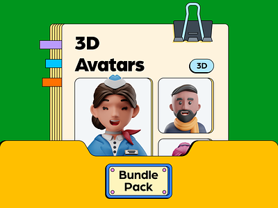 3D Avatar Bundle Pack 3d 3d asset 3d illustration avatar branding character design design design asset free asset graphic design iconscout illustration profile picture ui usecase