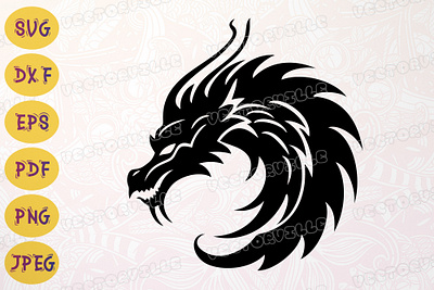 Dragon Head Round SVG Iron on Transfer dragon designs