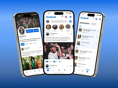 Facebook App Redesign app branding design facebook fb graphic design minimal social media ui ux