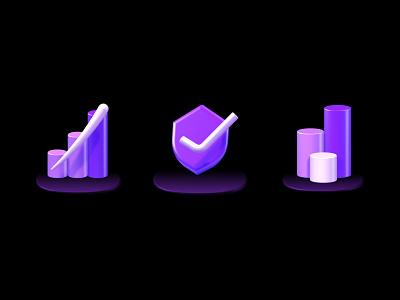 3D Icons 3d 3d icons charts icons protection shield spline
