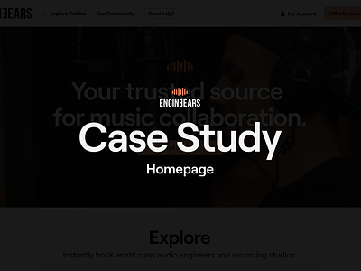 Case Study: Homepage for EngineEars branding case study design homepage mobile music product product design research responsive design strategy ui user experience user research ux web web app website