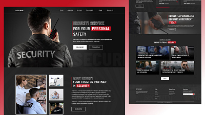 Home Page Design for Security Guard Services landing page review design security company security guard website design