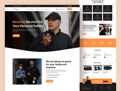 Fully Responsive Security Services Landing page Design agency brand branding company landing page security ui ux website