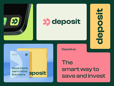 Deposit Brand Visual Identity abstract ai app branding clever corporate identity d finance fintech futurisitc growth letter logo minimal money negative space payment saas transfer web