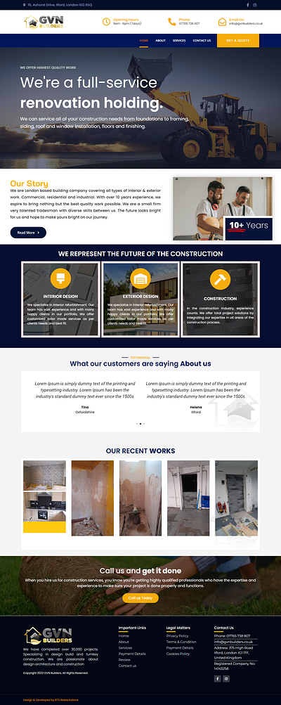 Website Design & Developed for GVN Builders ui website