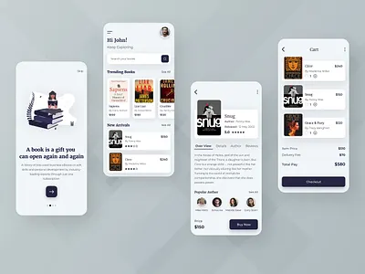 Book Store Mobile App 📚 app app design books branding clean creative design design dribbble ecommerce graphic design illustration interaction design mobile online store product design reading typography ui ux visual design