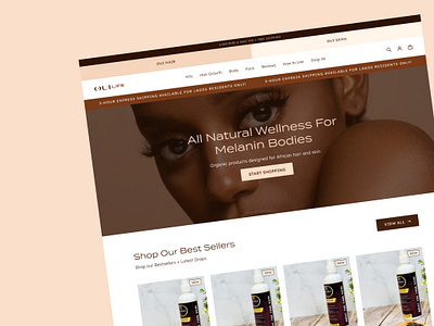 Oui Life - Organic Products Designed For African Hair And Skin. ecommerce ui ux web design