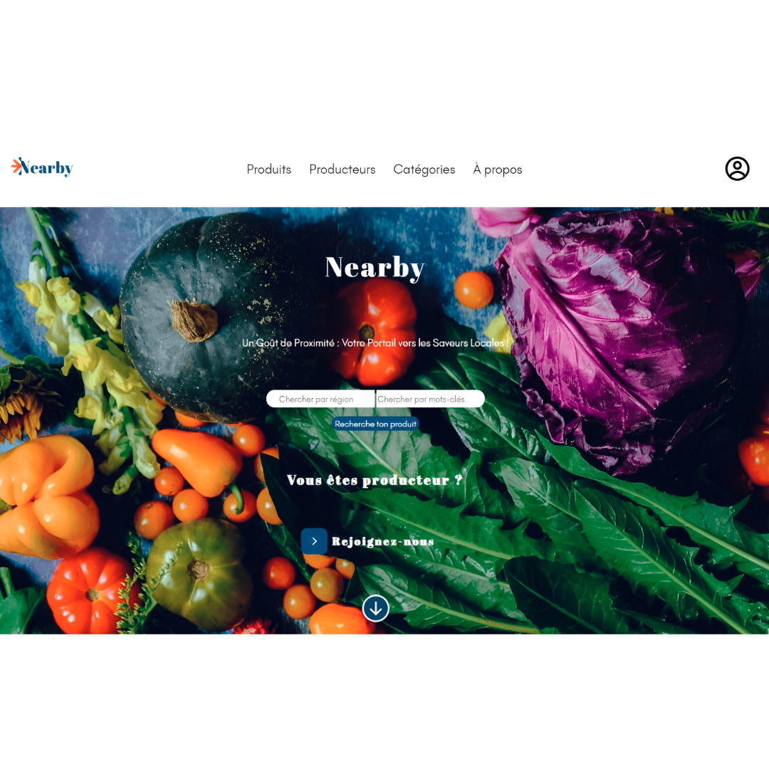 Nearby front end development logo ui design web design