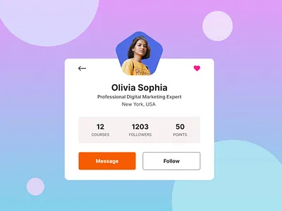 User profile UI Design card design interaction interface profile profilephoto ui uidesign user userprofile