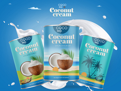 PA_Coconut Cream Can Packaging art director branding coconut cretivity design graphic design illustrator key visual logo milk cream packaging design parachute photoshop produc design product packaging visual design