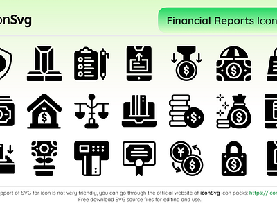 Financial Report Icon Packs design figma icon packs icon svg icons iconsvg svg svg vector ui