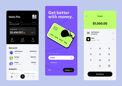 Finance Mobile App design figma fintech ui visual design