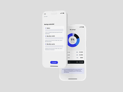 App concept for a savings calculator accessibility app ui