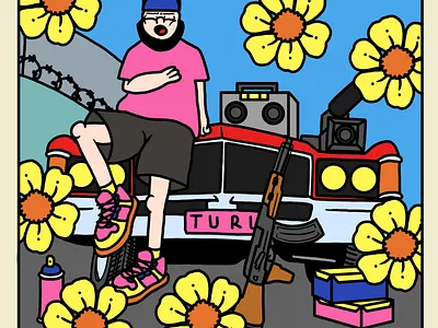 TURU. BECOME PUBLIC ENEMY. branding cartoon cartoon poster cute cartoon design graffiti graphic design illustration poster turu always