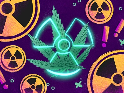 Contaminated Products biohazard cannabis contamination creative design drawing graphic design illustration neon procreate radiation