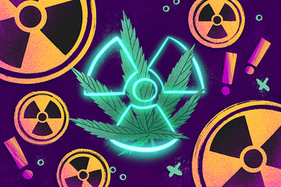 Contaminated Products biohazard cannabis contamination creative design drawing graphic design illustration neon procreate radiation