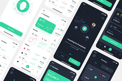 Stockline - Stock Market App UI Kit crypto cryptocurrency finance financial fintech mobile mobile design product design stock ui design ui kit ui ux user interface user interface design ux design