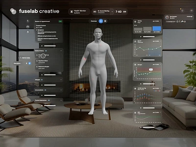 Virtual Reality in Healthcare - Patient Health App 3d animation ar body dashboard overview doctor appointment health app health design health monitor healthcare innovation interactions medical interface medical software patient appointment patient dashboard patient ui report virtual reality vr glasses wearable technology