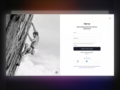 Sign up page - concept concept figma sign in trading ui ux