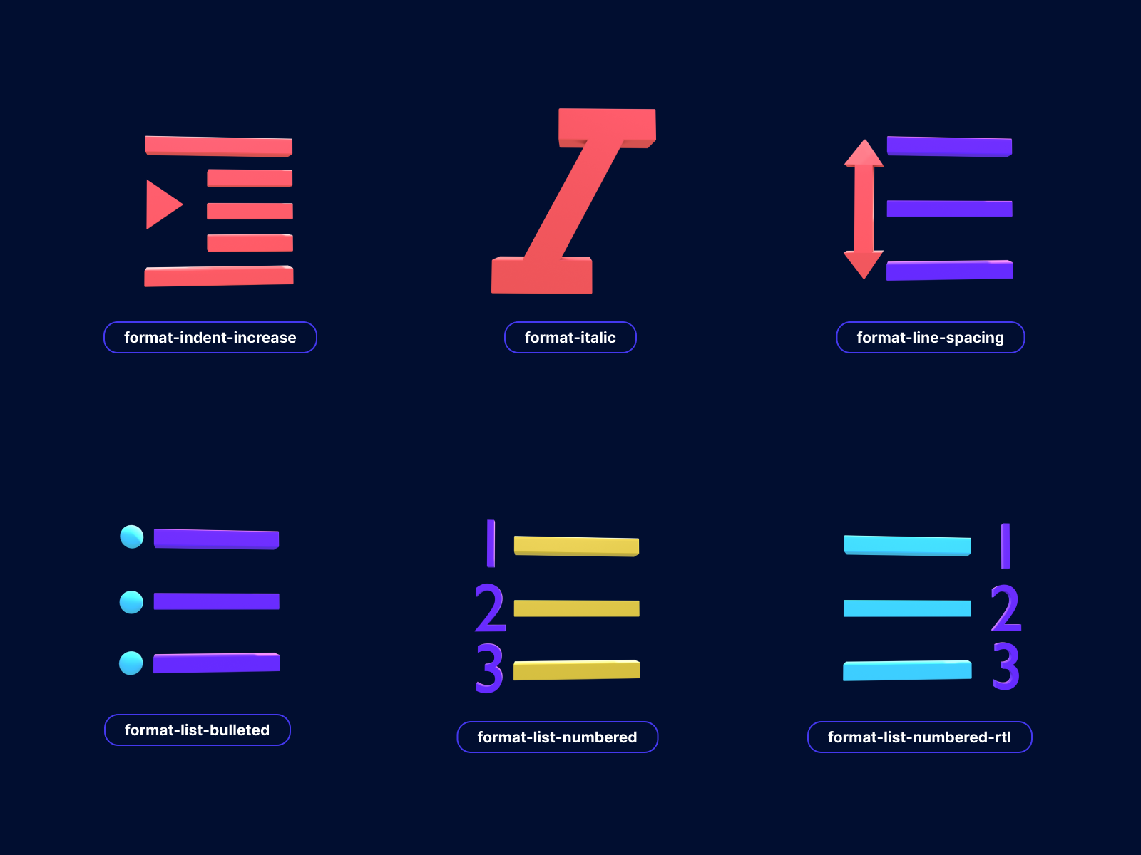 icons 3d 3d animation branding format list numbered rtl. graphic design logo motion graphics