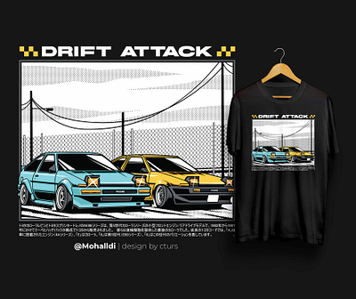 AE86 Drift Attack car tshirt