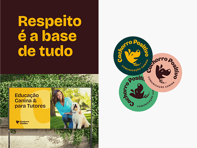 Cachorro Positivo - identidade visual badge design badges brand brand design branding design dog illustration logo logodesign logotipo logotype natural pet stickers yellow