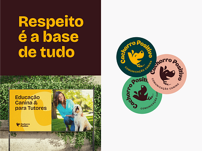 Cachorro Positivo - identidade visual badge design badges brand brand design branding design dog illustration logo logodesign logotipo logotype natural pet stickers yellow