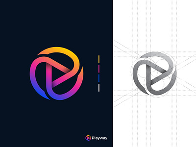 P Letter + Play Icon logo design 3d 99designs branding colorful fiverr gradient graphic design illustration lettermark logo logodesign modern logo monogram p lettermark p logo p wordmark play icon play logo upwork wordmark