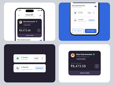 E-Invoice | Cleartax India amount android clean design design system fintech generate invoice invoice invoice template ios mobile design payment turinglabs ui ux