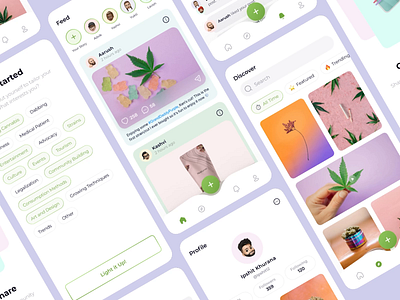 BudBloom android animation app application branding cannabis clean colorful green interaction ios marijuana micro interaction mobile mobile ui motion graphics ui ui ux ux weed