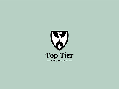 Top Tier Display logo board game branding cards coat of arms collection dragon fantasy fire games geometry icon illustration logo medieval modern mythology negative space shield visual identity wings