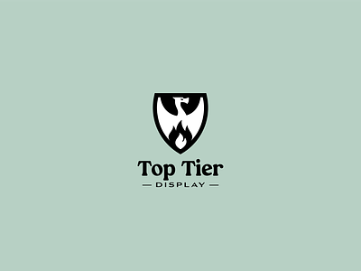 Top Tier Display logo board game branding cards coat of arms collection dragon fantasy fire games geometry icon illustration logo medieval modern mythology negative space shield visual identity wings