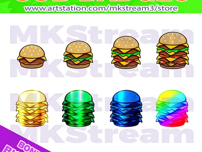 Twitch sub badges burger pack animated emotes anime big mac burger burger emotes burger sub badge burger sub badges cheese burger cute design double cheese burger eat emotes illustration logo sub badge sub badges twitch sub badges
