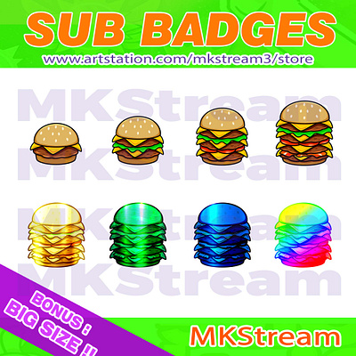 Twitch sub badges burger pack animated emotes anime big mac burger burger emotes burger sub badge burger sub badges cheese burger cute design double cheese burger eat emotes illustration logo sub badge sub badges twitch sub badges