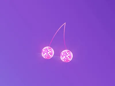 cherry discoball 🍒🪩 2d animation adobe after effects adobe illustrator animated animation byjane.creative cherry cute design discoball fruit gradient graphic design littlestar motion design motion graphics pink pinky sparkly star