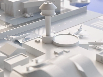 Airport (WIP) 3d airplane airport bokeh c4d cinema 4d city dof redshift render