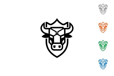 Bull Shield Logo branding bull dominance guardian logo power protection resilience security shield vigilance