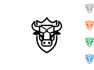 Bull Shield Logo branding bull dominance guardian logo power protection resilience security shield vigilance