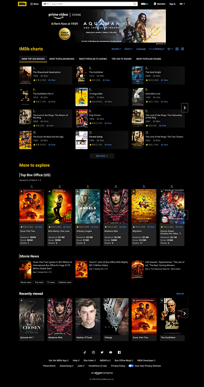 Redesigning of IMDb Chart Page' UI/UX app branding design graphic design imdb redesign ui ux website