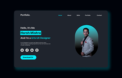 Portfolio Website Landing Page branding designinspiration designtips dribble explore figma graphic design illustration landing page new portfolio review typography ui uidesign ux uxdesigner web webdesign website