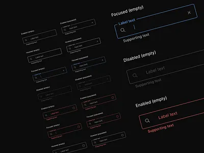 TrackHub Text Fields Component components design system error fields input text label text states text fields