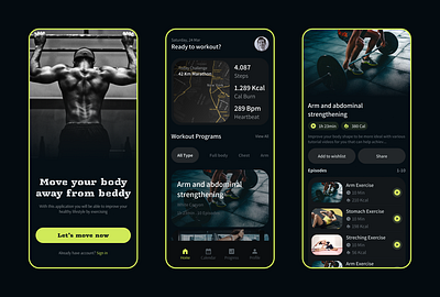 Fitness App app design exersice exersiceapp fitness fitnessapp gym sport ui