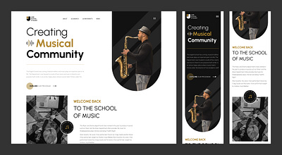 Landing Page - Music School Website app design desktoplandig landign landignpage mobilelanding music musicschool musicschoolwebsite ui