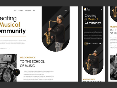 Landing Page - Music School Website app design desktoplandig landign landignpage mobilelanding music musicschool musicschoolwebsite ui