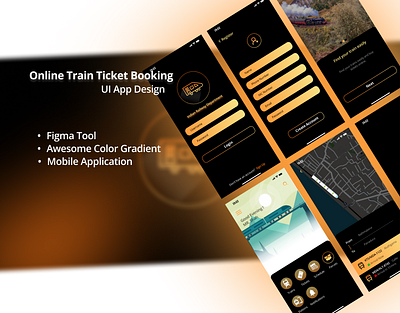 Online Train Ticket Booking App app figma template ui