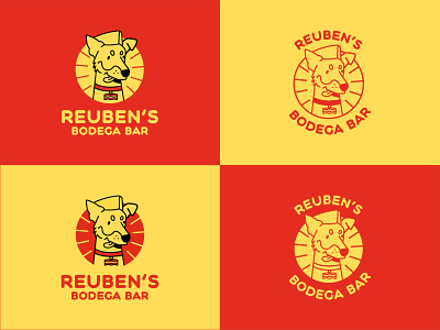 Reuben's Bodega Bar Logo bar branding branding character character design design dog food branding graphic design illustration logo logo mark vector