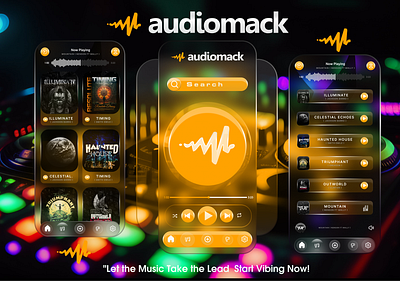 Audiomack Music Application glassmorphism music app ui ux