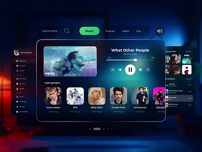 Apple Vision Pro Music Player app apple music apple music vision pro apple vision pro ar design augmented reality ios music music player music ui spotify ui interaction vision os vision pro vision pro kit vision pro ui visionpro vr