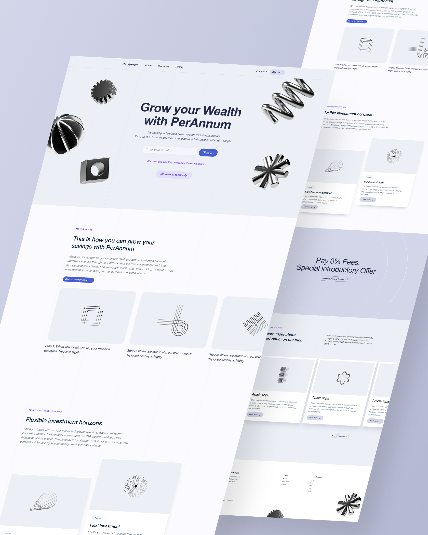 PerAnnum branding clean design fintech logo minimal product design responsive website ui ui design user interface ux website design